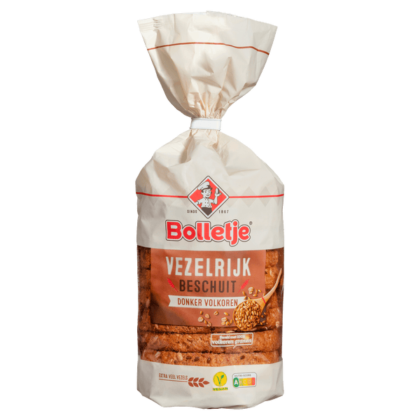 Bolletje Vezelrijk beschuit donker volkoren