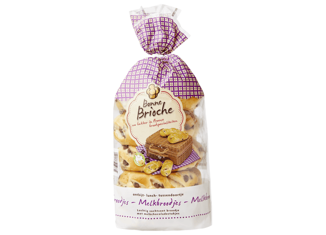 Bonne Brioche Melkbroodjes met stukjes chocolade