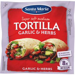Santa maria Tortilla wrap Garlic + Herbs 8st