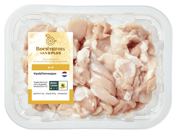 Boerentrots Kipdijfiletreepjes