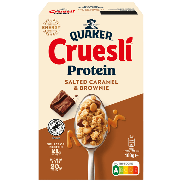 Quaker Cruesli proteine car brow
