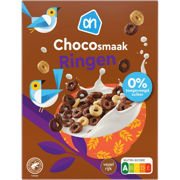 Chocolate-flavoured rings 0% added sugar