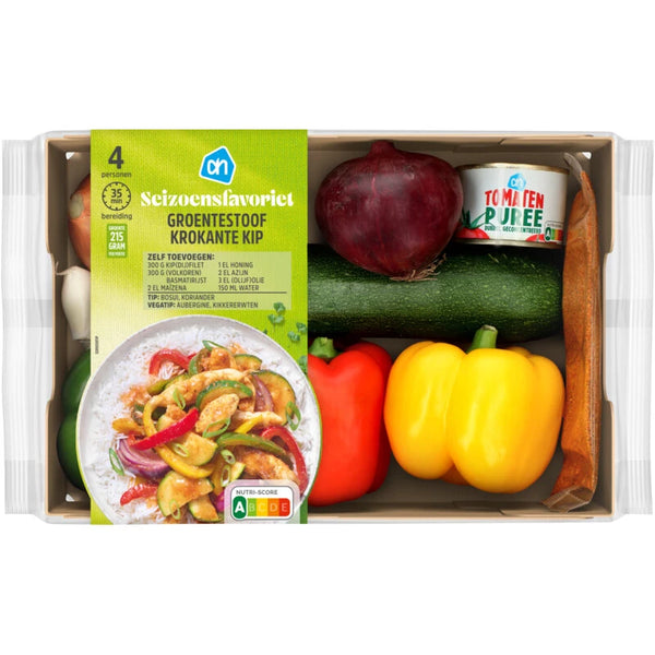 Fresh meal kit for vegetable stew with crispy chicken