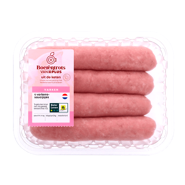 Boerentrots Varkenssaucijzen 4 st