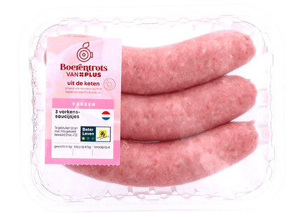 Boerentrots Pork Sausages 3 pcs