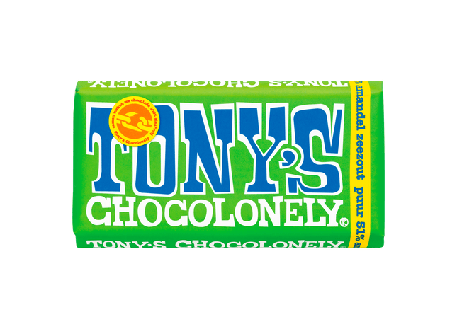 Tony's Chocolonely Chocolade Puur amandel zeezout