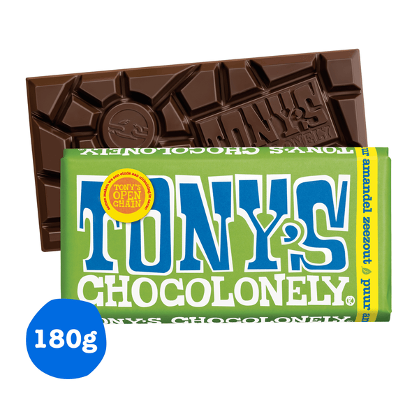 Tony’s Chocolonely Zartbitterschokolade mit Mandeln und Meersalz