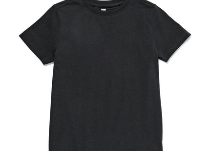 children's basic t-shirts stretch cotton - 2 pieces black