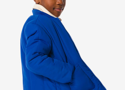 kinder gewatteerde jas doorgestikt blauw