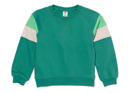 children's sweater with green color blocks