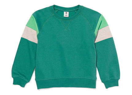 kindersweater met kleurblokken groen