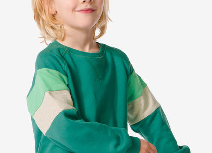 children's sweater with green color blocks