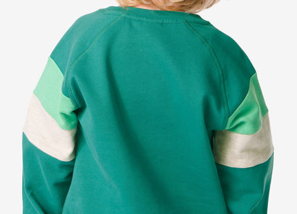 kindersweater met kleurblokken groen
