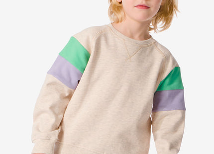 children's sweater with color blocks beige