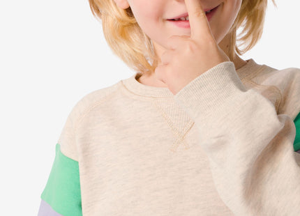 children's sweater with color blocks beige