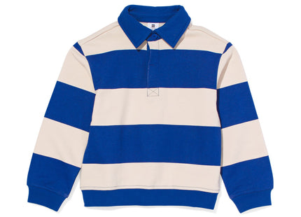 kindersweater polo strepen blauw