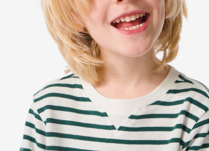 children's shirt with green stripes