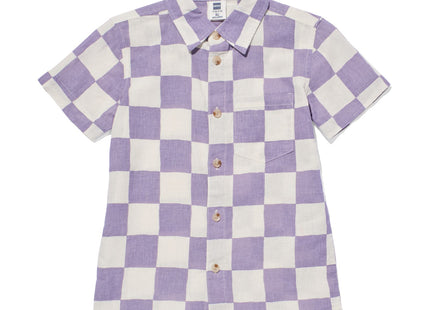 children's shirt with linen checked purple