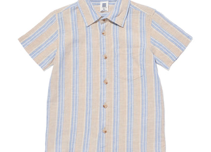 children's shirt with linen stripes blue