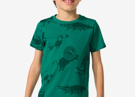 kinder t-shirts dieren - 2 stuks groen