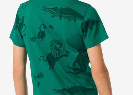 kinder t-shirts dieren - 2 stuks groen