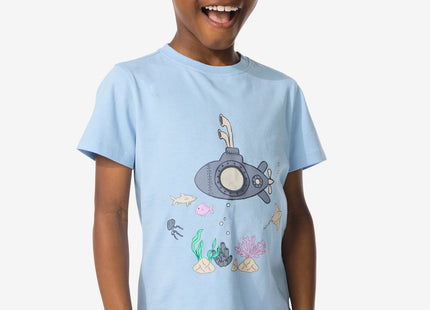 kinder t-shirt onderzeeër blauw