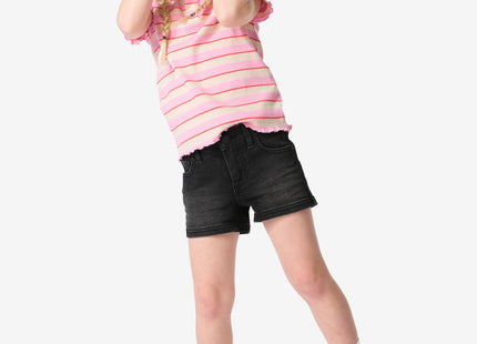 kindershort denim zwart