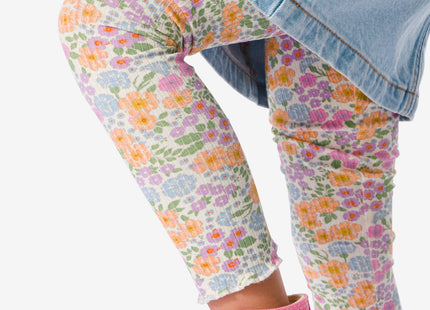 children's leggings with ribs off-white