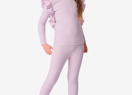 children's leggings with ribs purple