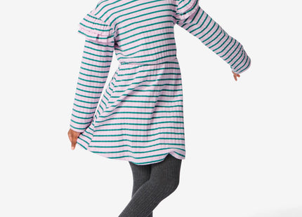 kinderjurk met ruffle paars  Dutchshopper