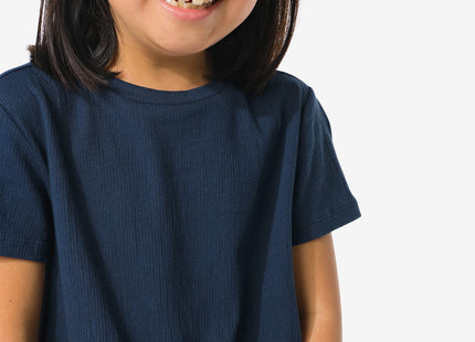 kinder t-shirt met ring donkerblauw  Dutchshopper