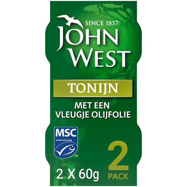 John West Tonijnstukken olijfolie MSC 2 pack