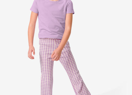 children's leggings flared with ribs purple