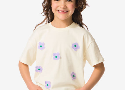 kinder t-shirt relaxed fit bloem paars  Dutchshopper