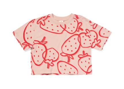 kinder t-shirt aardbeien lichtroze  Dutchshopper