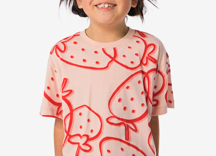 kinder t-shirt aardbeien lichtroze  Dutchshopper