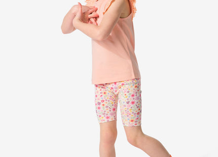 korte kinderleggings met ribbels - 2 stuks roze