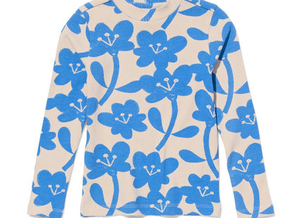 kindershirt met ribbels blauw