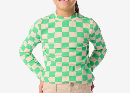 kinder shirt met ribbels groen