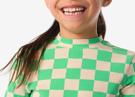 kinder shirt met ribbels groen