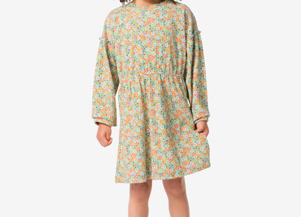 kinderjurk rib bloemen multicolor