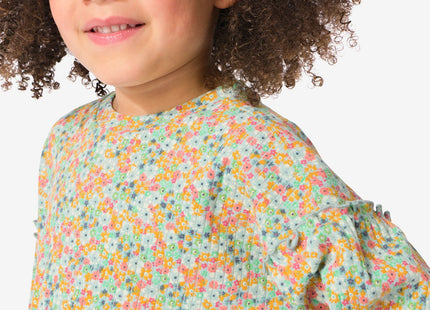 kinderjurk rib bloemen multicolor