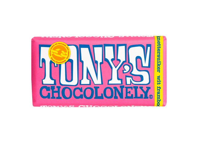 Tony's Chocolonely reep Wit framboos knetter Fairtrade