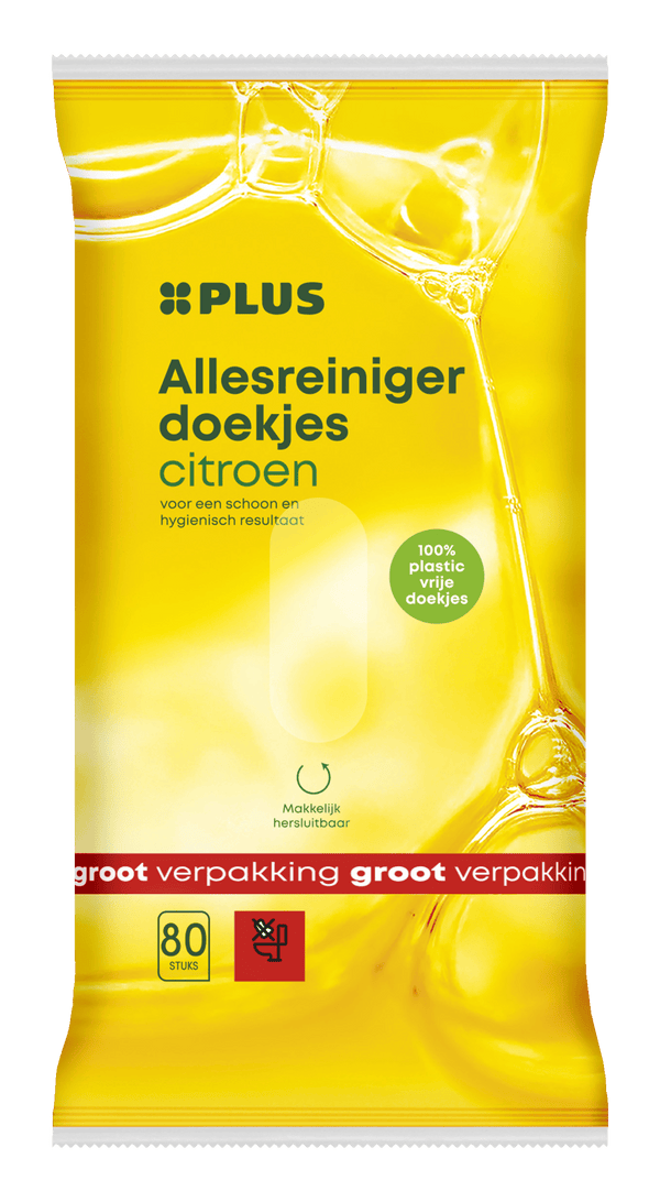 All-purpose cleaner wipes lemon plastic-free