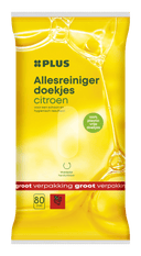 All-purpose cleaner wipes lemon plastic-free