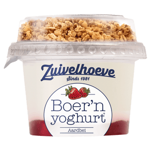 Zuivelhoeve Boer'n Yoghurt muesli aardbei