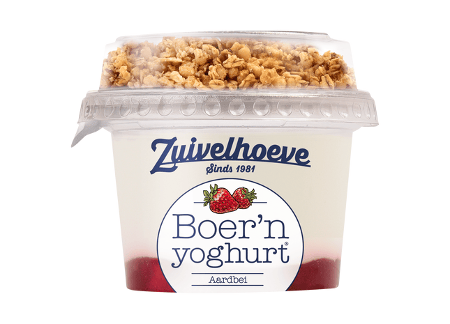 Zuivelhoeve Boer'n Yoghurt muesli aardbei