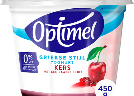 Optimel Yoghurt Greek style cherry 0% fat