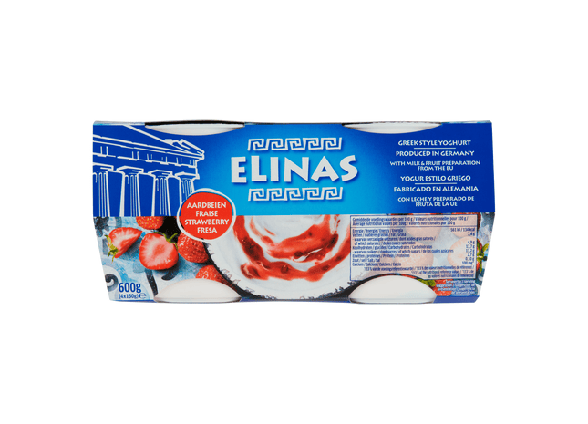 Elinas Griekse stijl yoghurt aardbei 4-pack  Dutchshopper