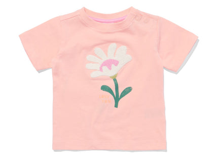 baby t-shirt bloem perzik